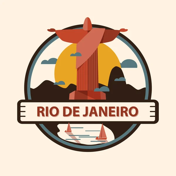 Rio de Janeiro şehir rozeti. Brezilya — Stok Vektör