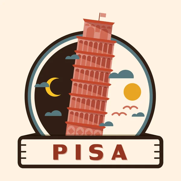 Pisa staden badge, Italien — Stock vektor