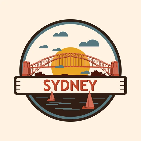 Sydney City Badge, Australien — Stock vektor