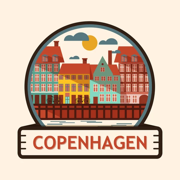 Insignia de Copenhague, Dinamarca — Vector de stock