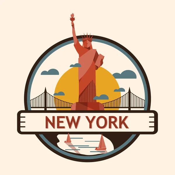 New York city badge, enad stat av Amerika — Stock vektor