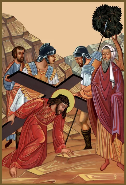 3 livsmiljöer Cross Jesus Kristi. — Stockfoto