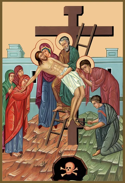 Siedliskiem Krzyża Jezusa Chrystusa. zejście z krzyża Jezusa Chrystusa 13. — Zdjęcie stockowe