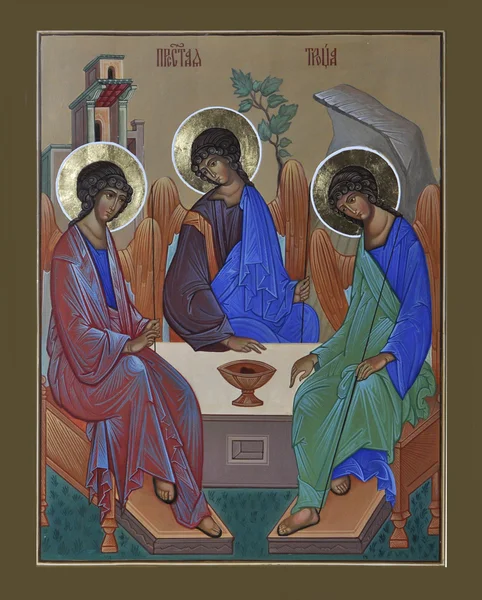 Икона Пресвятой Троицы — стоковое фото
