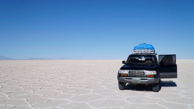 Salar de Uyuni, Bolivya 'da. Dünyanın en büyük tuzlu dairesi. Uyuni, Bolivya - 8 Kasım 2016.