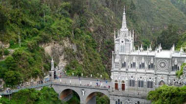 Ipiales 'teki Las Lajas Sığınağı. Narino Departmanı, Kolombiya - 7 Şubat 2017.
