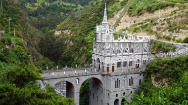 Ipiales 'teki Las Lajas Sığınağı. Narino Departmanı, Kolombiya - 7 Şubat 2017.