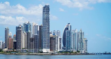 Panama Şehri Skyline. Panama Şehri, Panama - 18 Mart 2017.