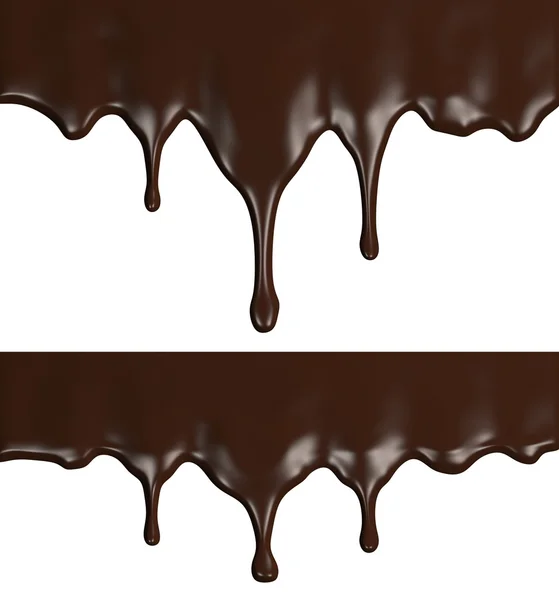 Conjunto de fluxos de chocolate — Fotografia de Stock