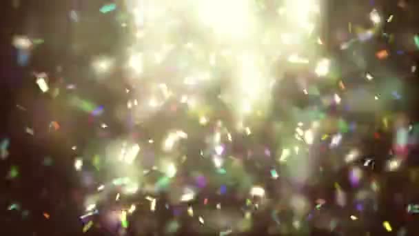 Kleurrijke confetti vallen — Stockvideo