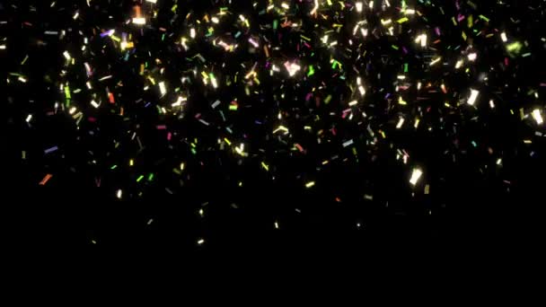 Colorful confetti falling down — Stock Video