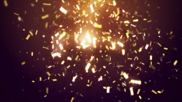 Confettis dorés tombant — Video