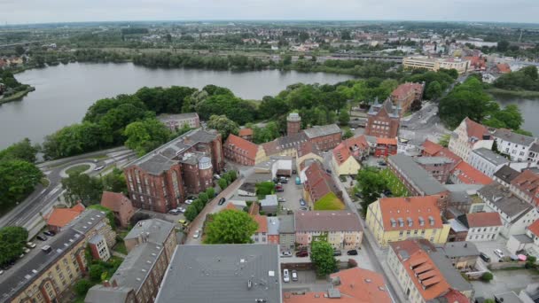 Bir Stralsund havadan görünümü — Stok video