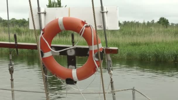 Ancient yacht rigging — Stock Video