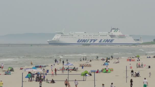 Polaco Unity Line ferry barco — Vídeos de Stock