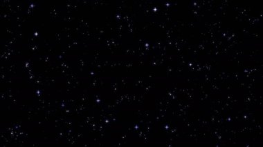 Göz kırpan yıldızlarla güzel bir gece gökyüzü, kusursuz bir animasyon