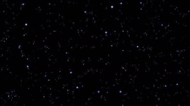 Gyönyörű Éjszakai Égbolt Villogó Csillagokkal Zökkenőmentes Animáció — Stock videók