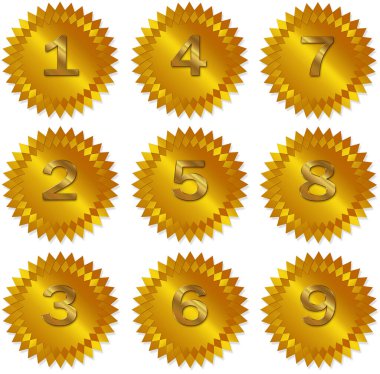 Altın Mühür beyaz arka planda izole edildi. 3B Görüntü