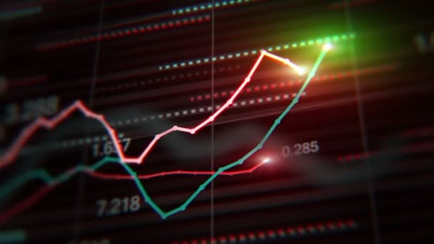 Animação Dos Dados Relativos Aos Stocks Financeiros — Vídeo de Stock