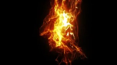 Siyah arkaplanda yanan alevler 