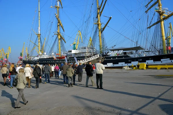Nave russa alta Kruzenshtern ex Padova a Kaliningrad — Foto Stock