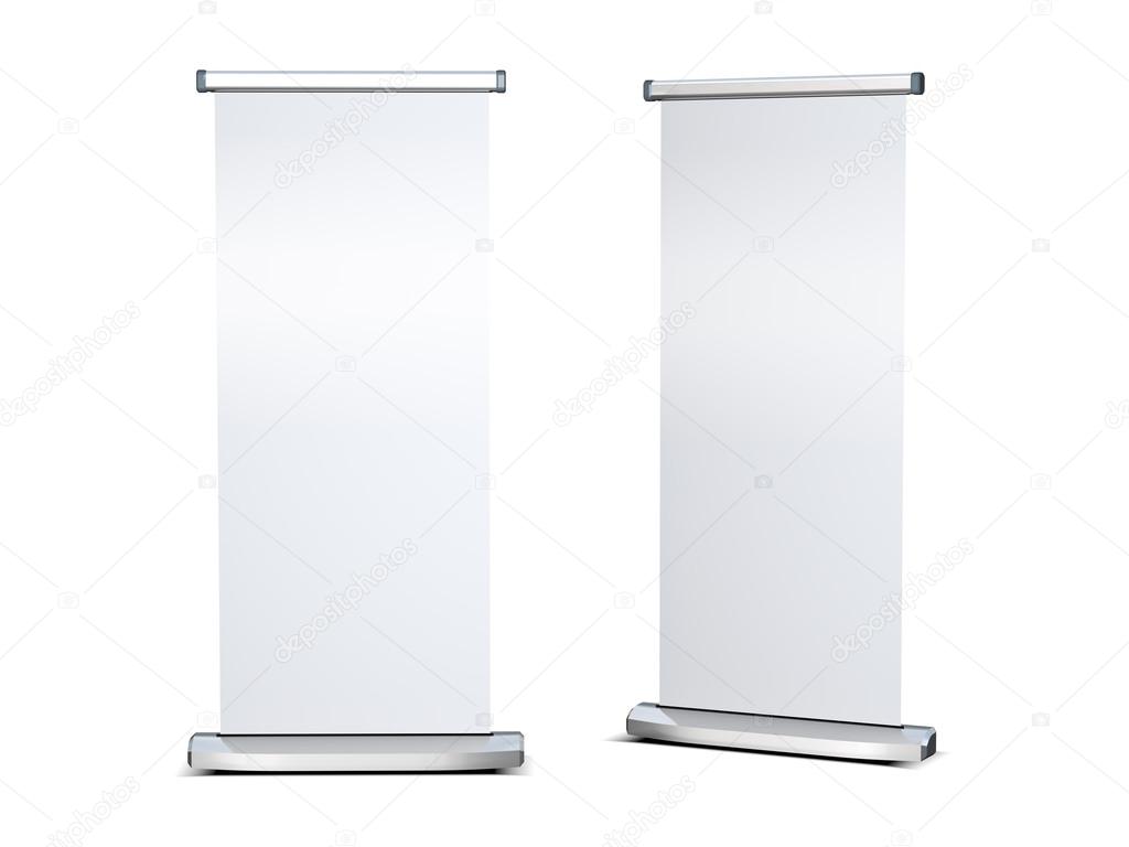 Blank roll up banner display — Stock Photo © gl0ck 56834017