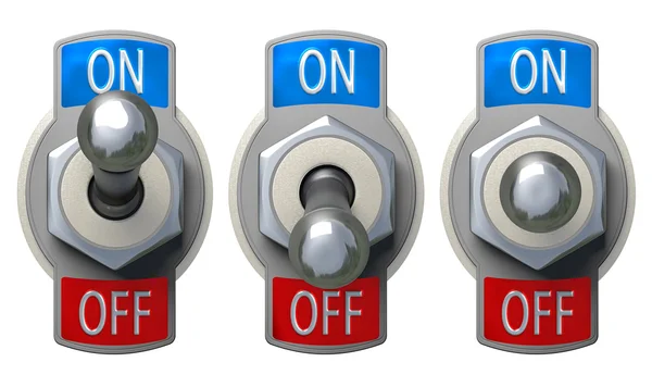 Toggle Switch set with clipping path — Stock Photo, Image