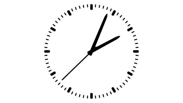 Reloj sobre fondo blanco — Vídeos de Stock