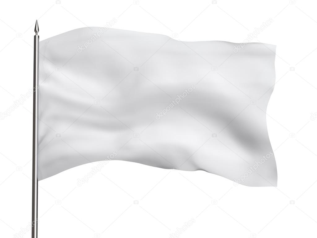 Blank flag, isolated on white, with clipping path