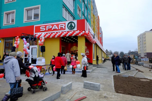 Otwarcie supermarketów Spar. Kaliningrad — Zdjęcie stockowe