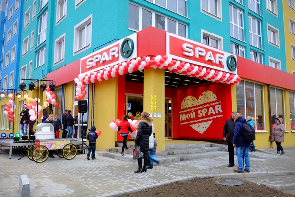 Otevření supermarketu Spar. Kaliningrad — Stock fotografie