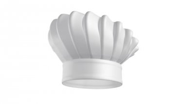 Şef şapkası beyaz arka planda