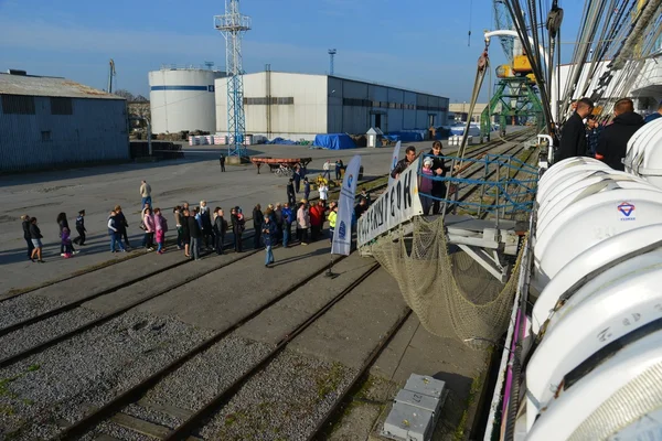 Kruzenshtern ex padua, im Fischereihafen. Kaliningrad — Stockfoto