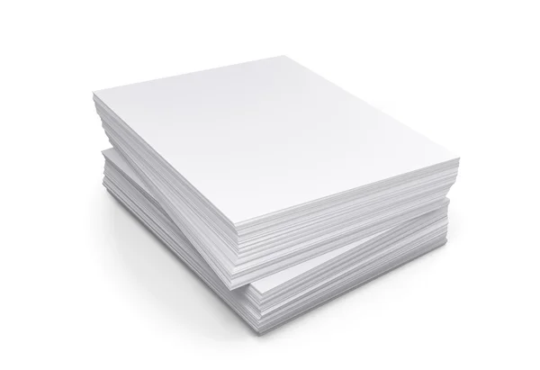 Pilha de papéis sobre fundo branco — Fotografia de Stock