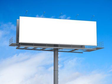 Boş ekranda mavi gökyüzü ile billboard