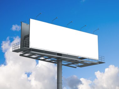 Boş ekranda mavi gökyüzü ile billboard
