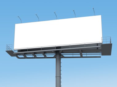 Boş ekranda mavi gökyüzü ile billboard 