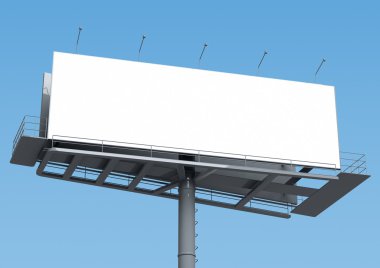 Boş ekranda mavi gökyüzü ile billboard 