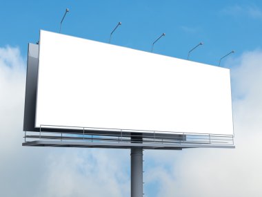 Boş ekranda mavi gökyüzü ile billboard