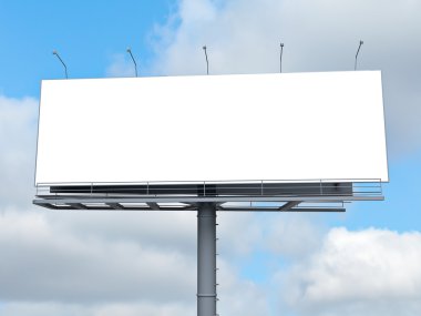 Boş ekranda mavi gökyüzü ile billboard