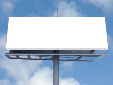 Boş ekranda mavi gökyüzü ile billboard
