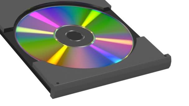 CD ή dvd σε άσπρο φόντο — Αρχείο Βίντεο
