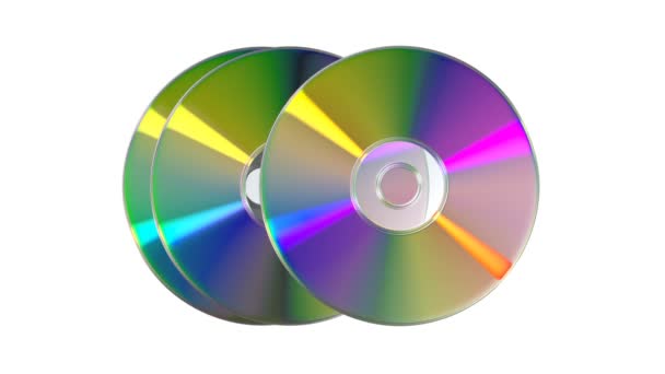 Cd atau dvd di latar belakang putih — Stok Video