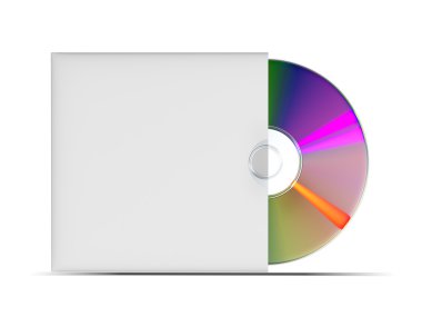 Beyaz arkaplanda cd veya dvd diski