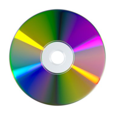 Beyaz arkaplanda cd veya dvd diski