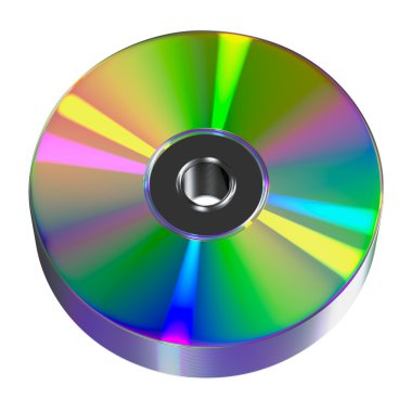 Beyaz arkaplanda cd veya dvd diski