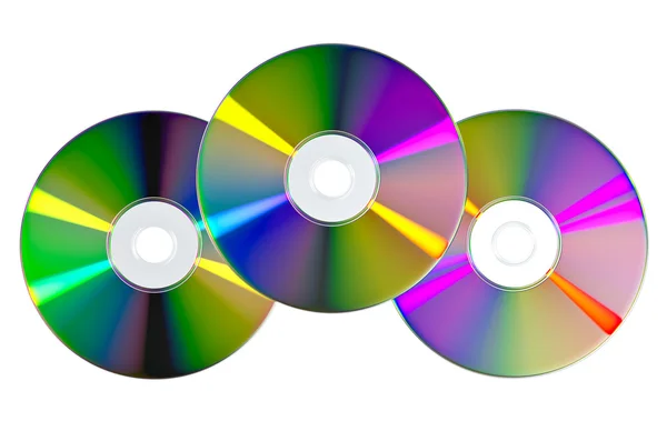 흰색 배경에 있는 cd 또는 dvd 디스크 — 스톡 사진