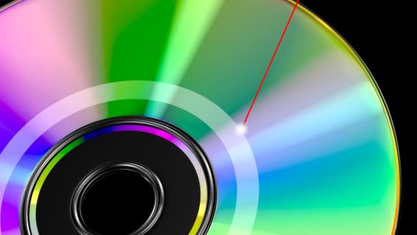 Disco de CD ou DVD com laser — Vídeo de Stock