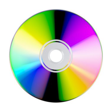 Beyaz arkaplanda cd veya dvd diski
