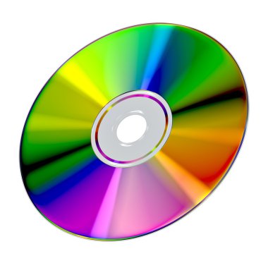 Beyaz arkaplanda cd veya dvd diski